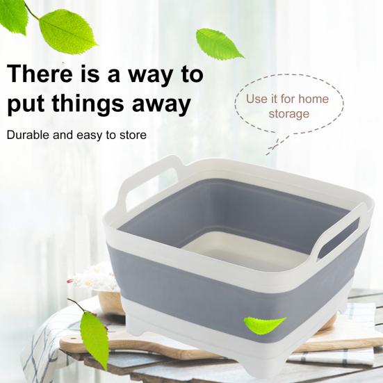 Skládací umyvadlo na nádobí se zátkou na odtok, přenosné umyvadlo, vana na nádobí, skládací dřezová vana, kuchyňský úložný tác, venkovní úložný kbelík