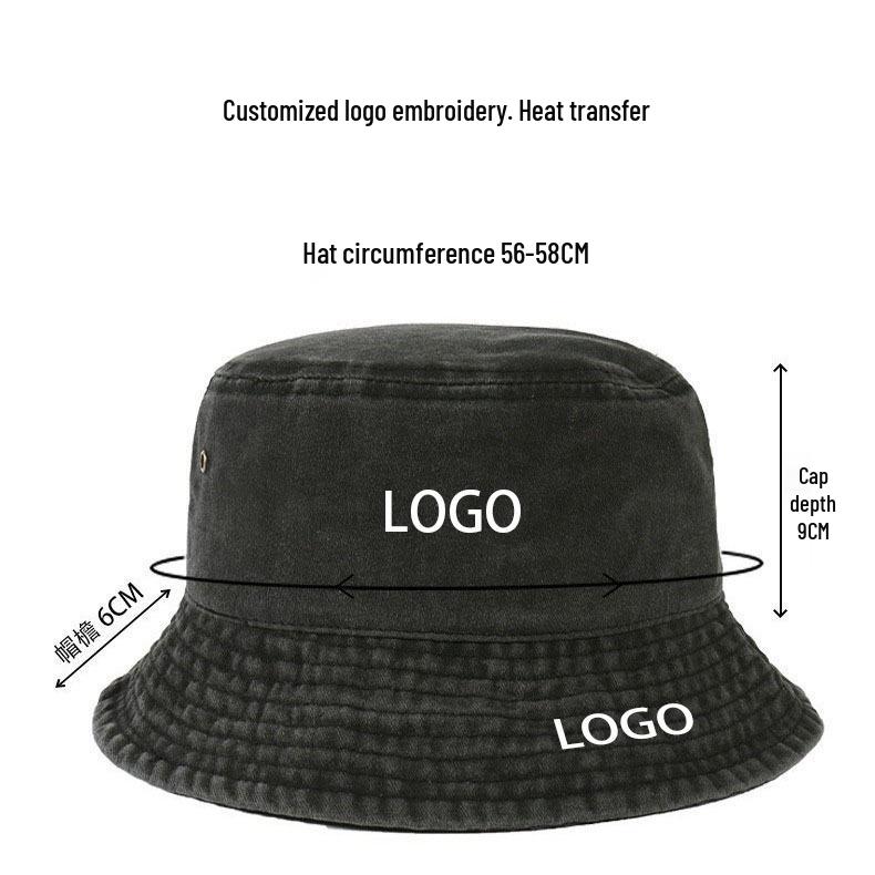 Vintage Hip-Hop Bavlněný Kbelíkový Klobouk