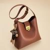 Bucket Bag Women's New Style Bag Genuine Leather Women's Bag Versatile Crossbody Bag Light Luxury Cowhide Shoulder Bag Trendy Commuting