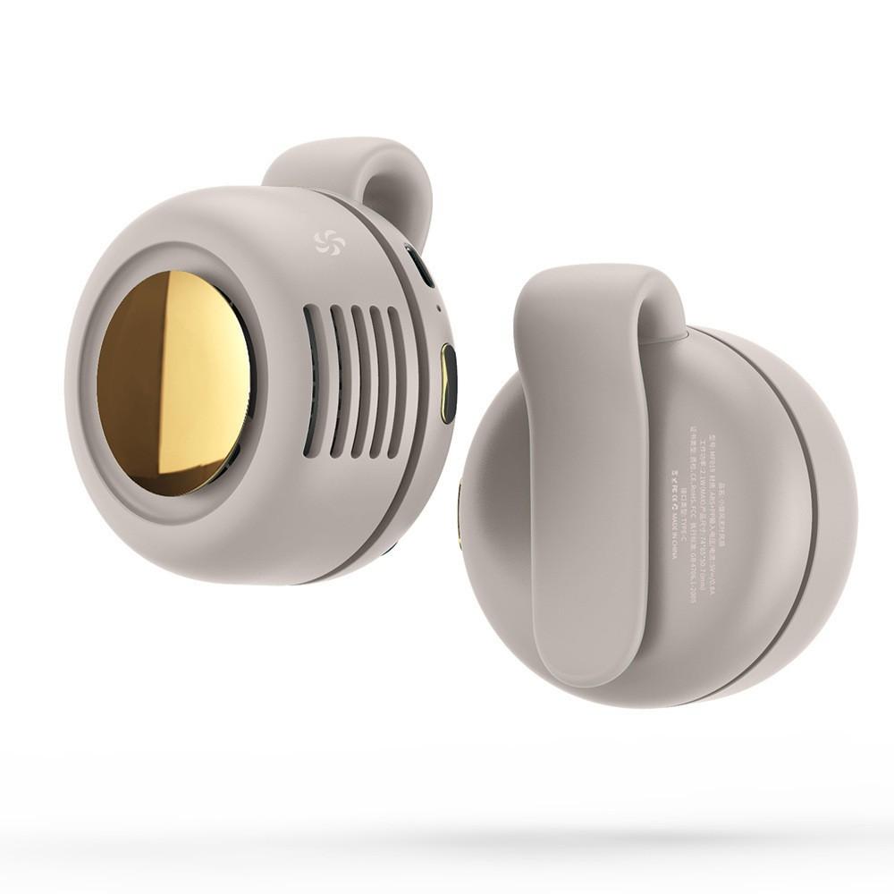 

USB-вентилятор для подвешивания на шею, портативный бесшумный мини-вентилятор с клипсой для подвешивания на талии, электрический вентилятор 900 мАч, безлистный вентилятор, 3 скорости для кемпинга, рыбалки на открытом воздухе светло-серый