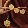 Retro Floral Alloy Jewelry Set: Earrings, Necklace & Ring