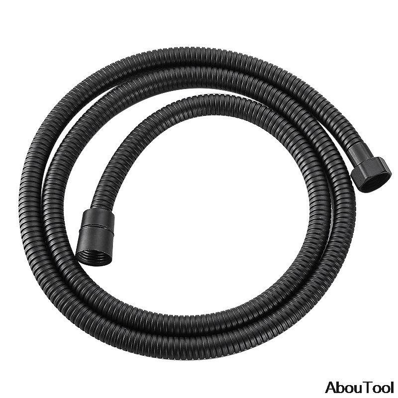 Black Hose 111cm 111cm Bathroom Shower Hose Faucet Tube Stainless Flexible Hose Plumbing Explosion-proof Silver Pipe 1/1