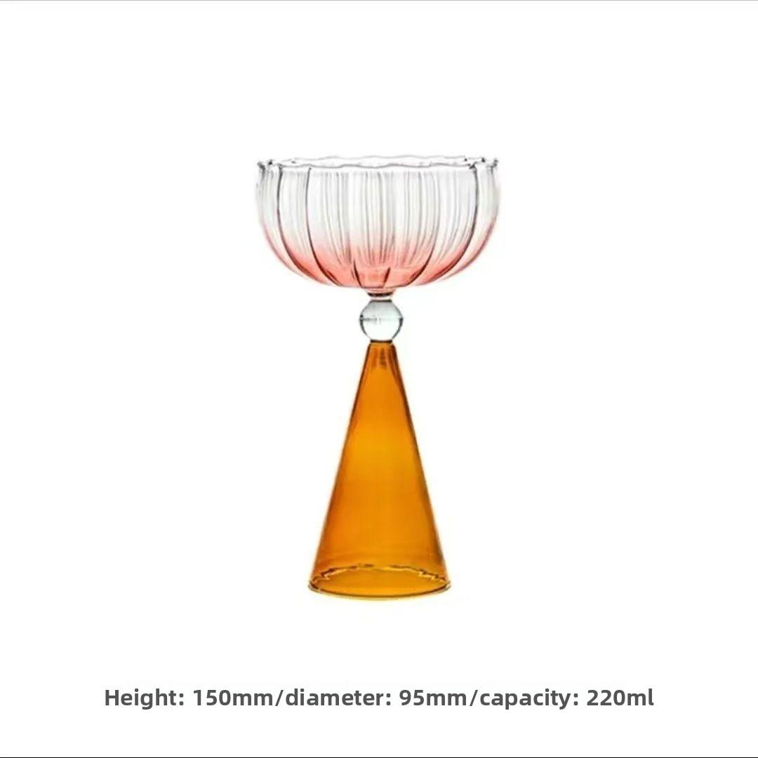 

Geometry Glass Gradient Champagne Wine Cup Personality Creative Ice Cream Dessert Pudding Drink Whisky Goblet Bowl 101-200ml