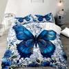 Zestaw poszewek na kołdrę z wzorem Błękitnego Lśniącego Motyla, 2/3 szt., Zmywalna poliestrowa poszewka na kołdrę, Miękka i wygodna do sypialni