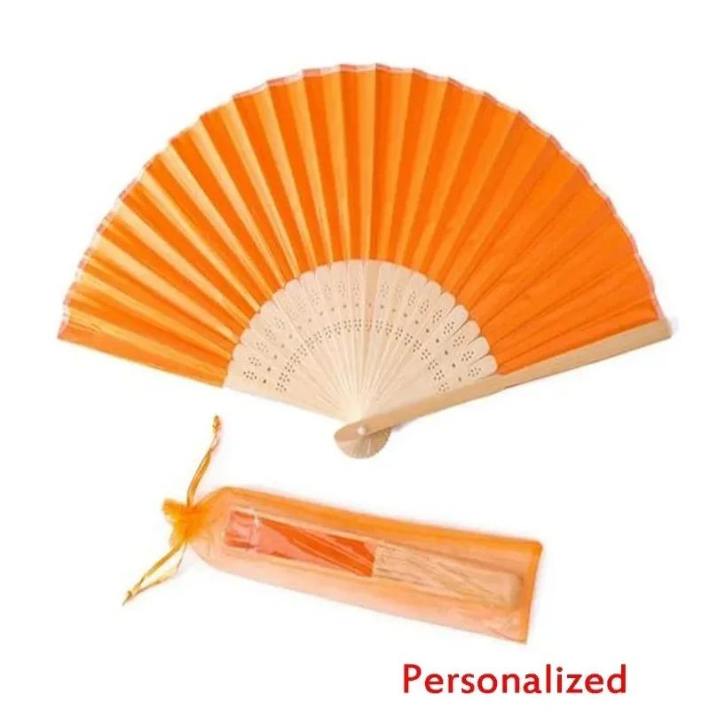 20/24/30PCS Personalized Wedding Fan,Custom Printing Handheld Folding Fans Come with Organza Bag Bridal Shower Baby Christening