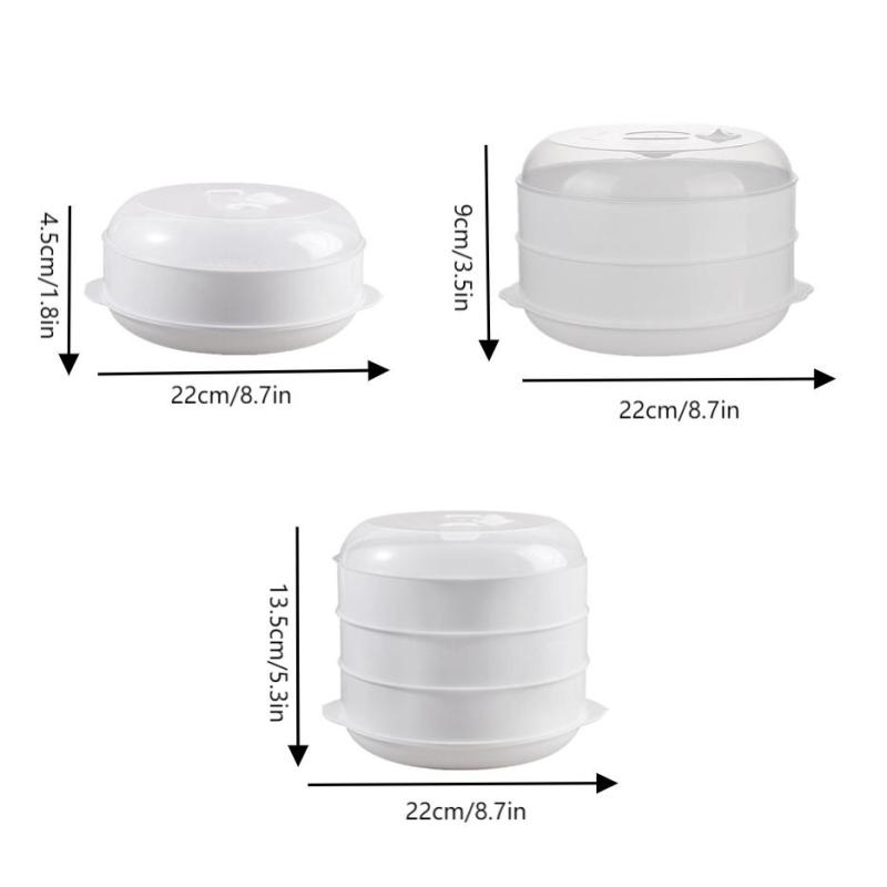 Plastic Steamer Microwave Oven Round Steamer With Lid Cookware Steamer Household Steamed Buns Kitchen Cooking Tools
