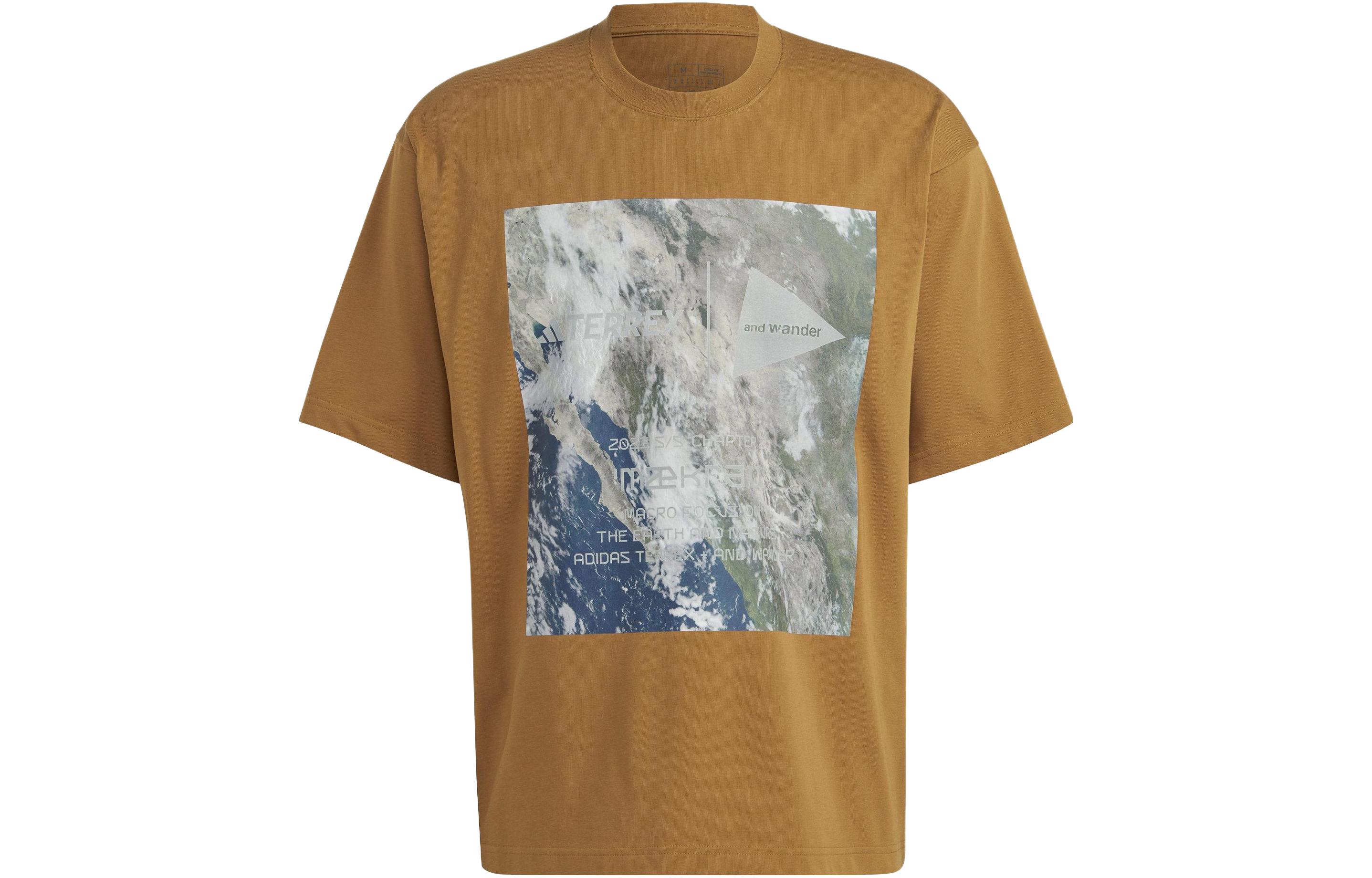 Adidas TERREX X And Wander T Shirts Unisex Yellow Crew Neck Moderate Straight Fit HR7142 S