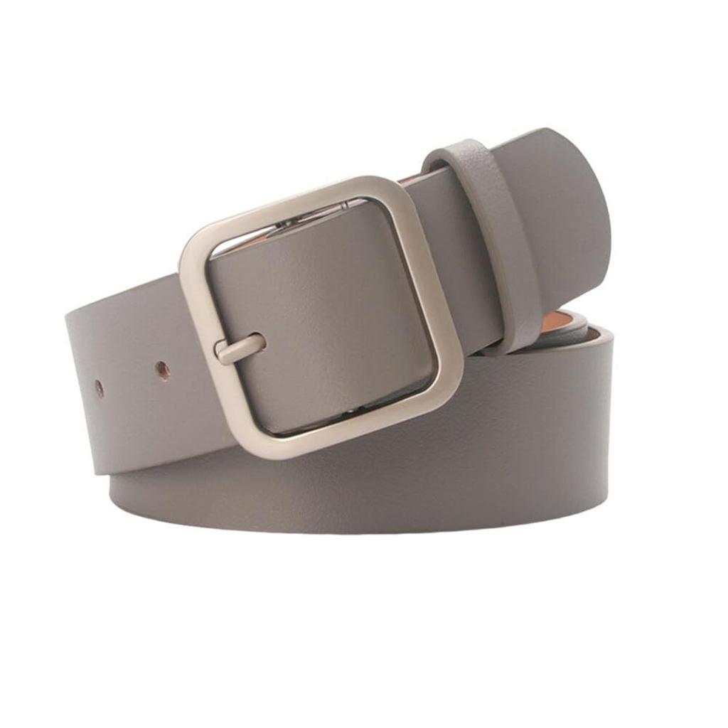 Women Leather Belts, Leather Belt For Jeans Pants Dresses, Ladies Belt Square Buckle Waist Belt For Women, Metal Buckle