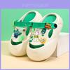 Boys Summer Non-slip Clogs With Soft Eva Sole For Comfortable Beach Wear In White Green And Black Colors