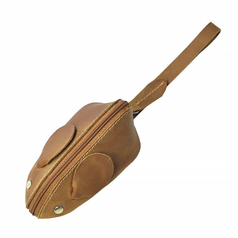 Colorful Cartoon Mouse Leather Coin Purse & Key Holder for Kids