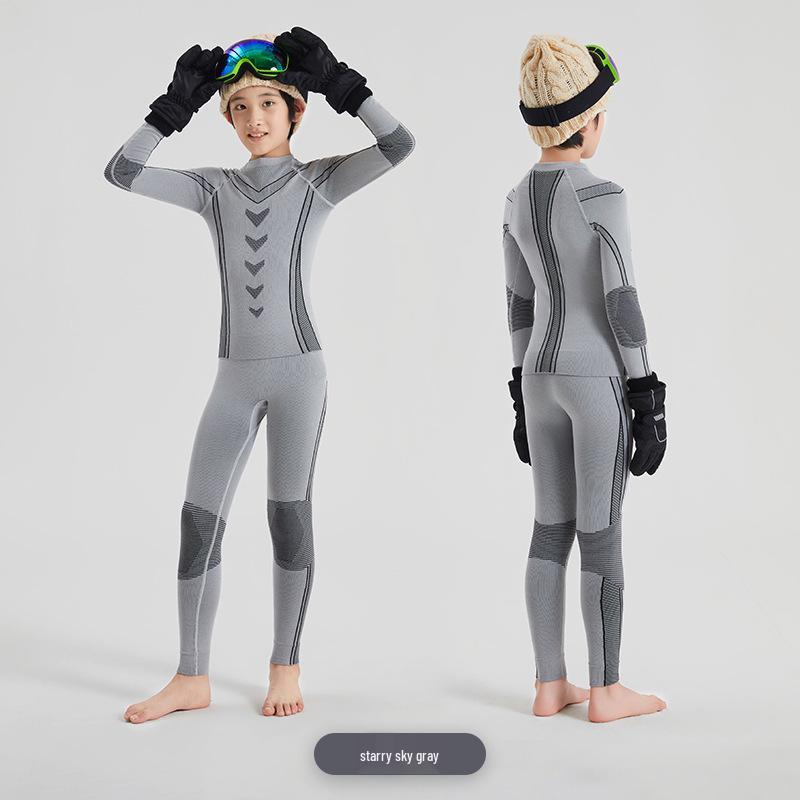 Kids' Quick-Dry Ski Base Layer: Warm, Moisture-Wicking Sports Suit for Boys & Girls