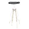 Sexy Butterfly Tassels Thigh Chain Adjustable Length Lace Leg Chain With Fringes Accent Unique Body Jewelry for Women Girls