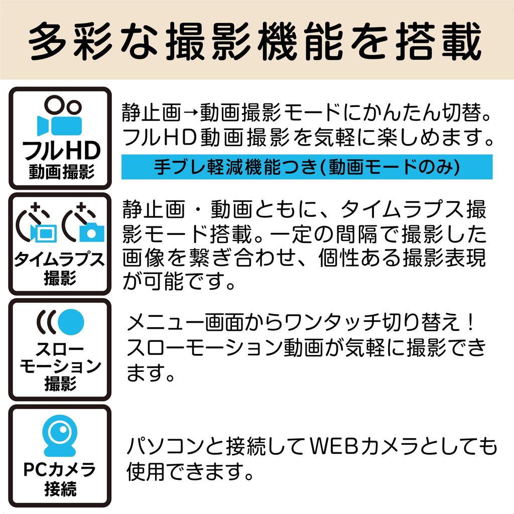 Kenko BK Compact Digital Camera with 5x Optical Approximately 16 IPS Touch Panel Selfie Compact Black KC-ZM13 Zoom, Megapixels, 2.7-inch Monitor,