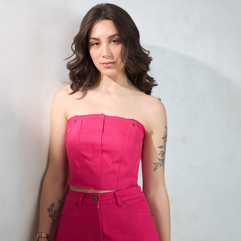 

Virgio Женщины Укороченный Длина Длина Без Рукавов Приталенный Покрой Прямой Топ XS розовый