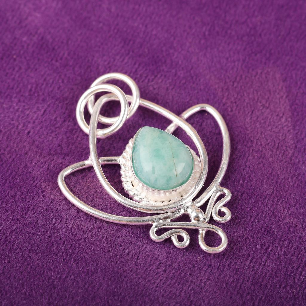 Amazonite Pendant, 925 Solid Sterling Silver Pendant Handmade Gemstone Jewelry, Gifts For Wife Brand New Pendant
