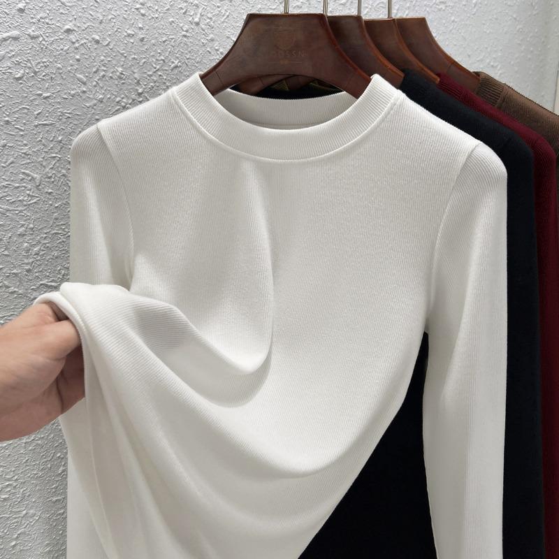 Long-sleeved Shirt for Women's Summer Wear Merino Wool Round Neck Waist Slim-fitting Bottoming Shirt