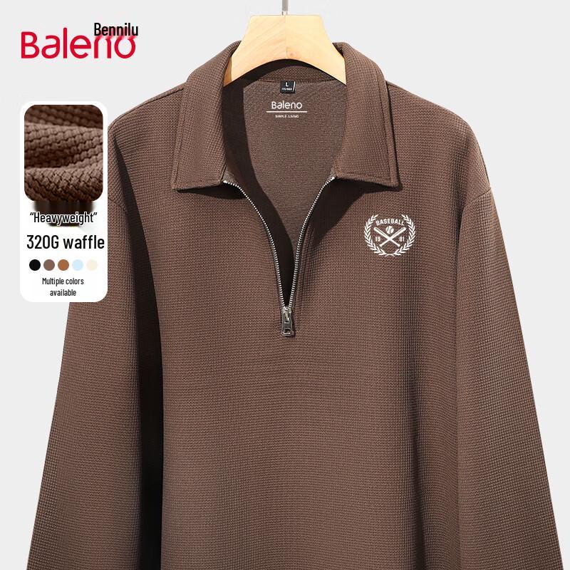 Baleno Men s Waffle Knit Quarter-Zip Polo Sweatshirt XL