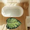 Bathroom Carpet Bath Mat Shower Floor Bath Mat Anti Slip and Water Absorbent Washable Carpet Embossed Leaf Shaped Suitable for Bathroom Laundry Room