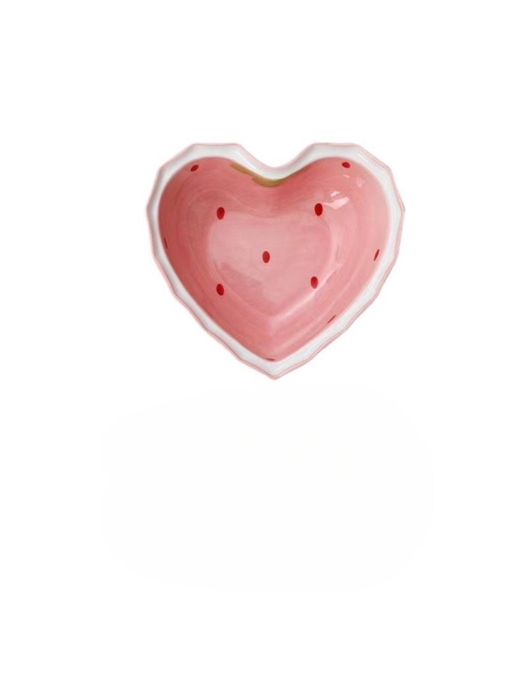 Strawberry Love Bowl High Beauty Instagram Internet Celebrity Ceramic Dessert Bowl Girl s Heart Cute Gift Bowl Couple Set