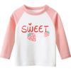 27home K-style Children's Clothing Spring and Autumn Girl round Neck Strawberry T-shirt Long Sleeve Tops Bottoming Shirt Baby Girl Clothes