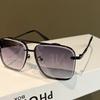 New Gradient Sunglasses for Men Fashion Metal Big Frame Sun Glasses Brand Design Luxury Lunette eil Homme