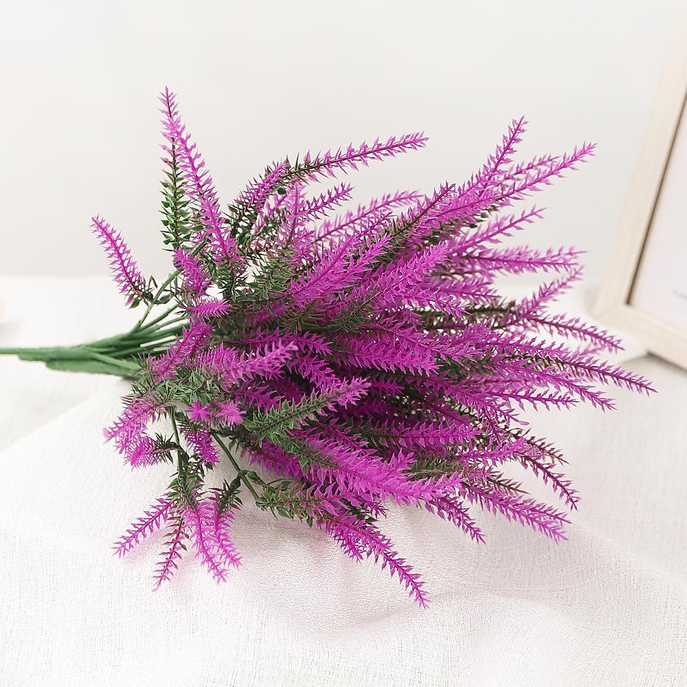 Purple Artificial Lavender Flowers Bouquet Fake Plant For Home Decor Garden Christmas Wedding Decoration Vase Accessories Indoor