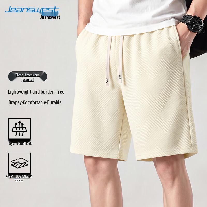 Jeanswest Men s Heavyweight Knit Textured Casual Shorts L