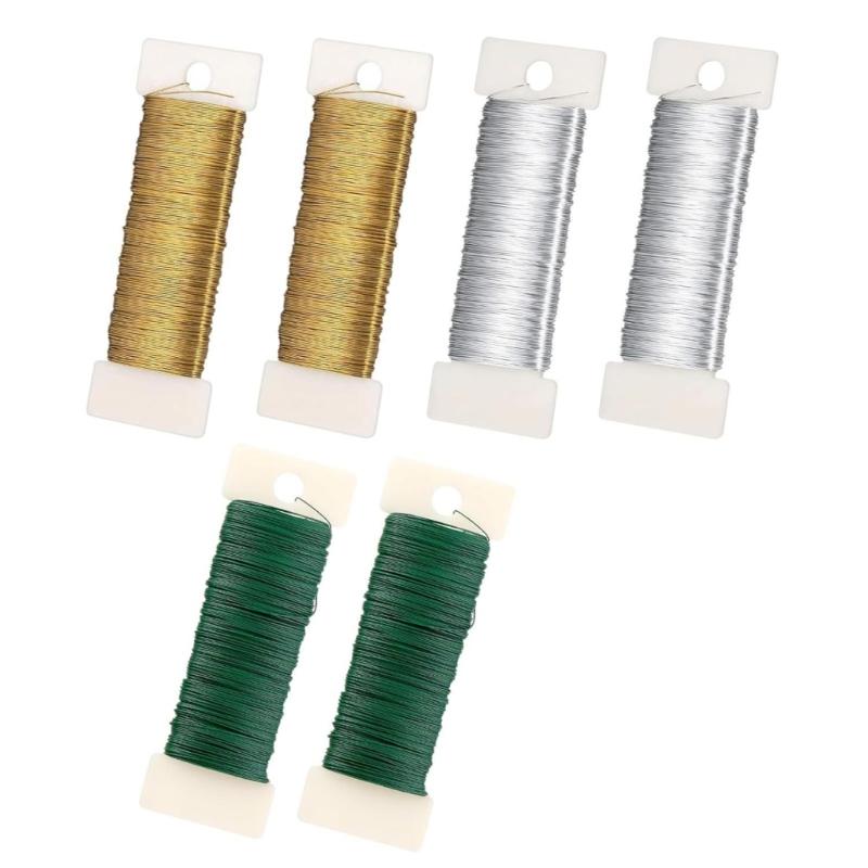 6 Rolls Craft Iron Wire 0.35mmX50m Each Aluminum Alloy Stainless Steel Wire For Art Craft Model Making Home Decoration