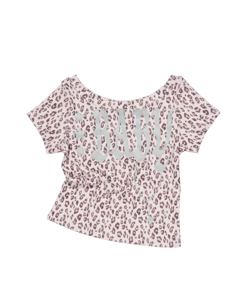 SETUP-EXE Baby Wide Neck Top / Leopard Pink