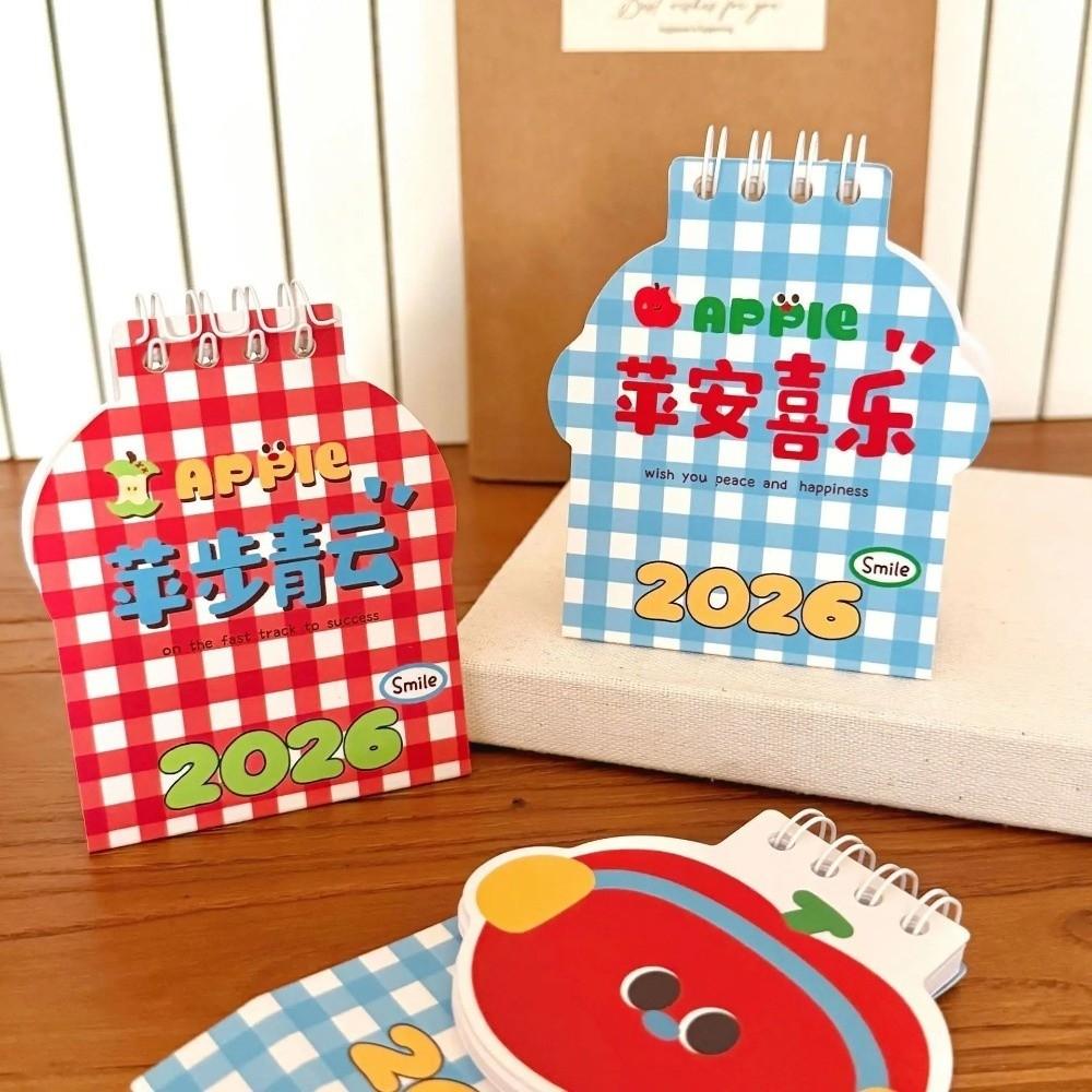 Cute Mini 2026 Desk Calendar Coil Binding Cartoon Schedule Planner Portable Desktop Calendar Desktop Decoration