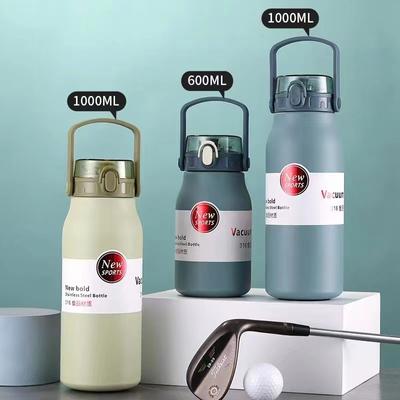Tazza Termica Acciaio Inossidabile 316 ad Alta Capacità per Studenti Uomini e Donne con Cannuccia Tazza da Bere a Pancia Larga Kettle Sportivo Portatile a Isolamento Termico
