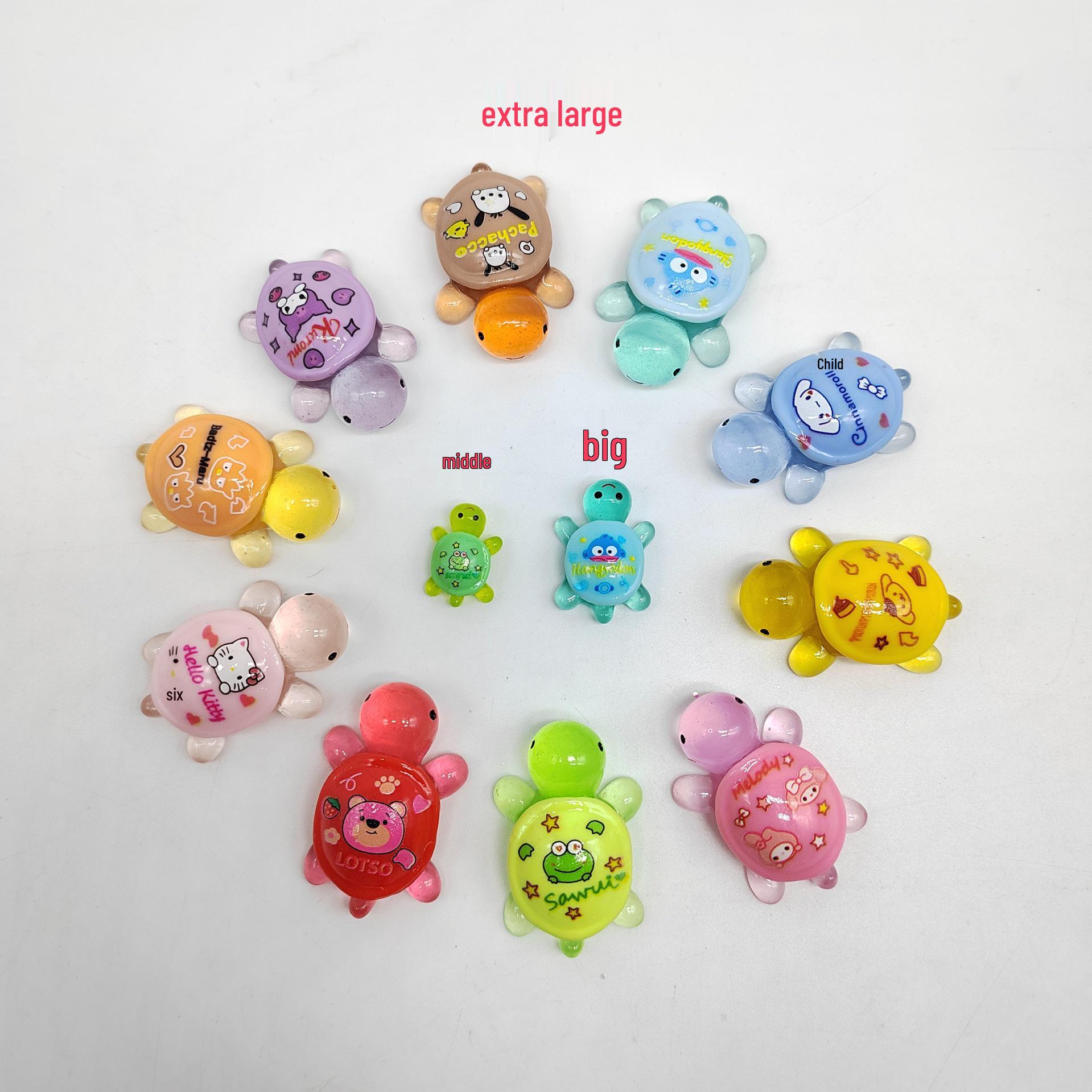Luminous Small Turtle Resin Toy Ornament - Trendy Play Figure for Children