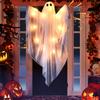 Halloween Ghost Lamp Ornament Battery Powered Lighted Ghost Horror Props Ghost Hanging Night Light for Outdoor Yard Decoration