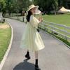 French Princess Style Dress with Soft Dresses Bubble Sleeves