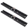 Aluminum L Track 304mm Thickened L Track Tie Down Rail with 4 Round Rings for Motorcycles ATVs Dirt Bikes Pickup Trucks