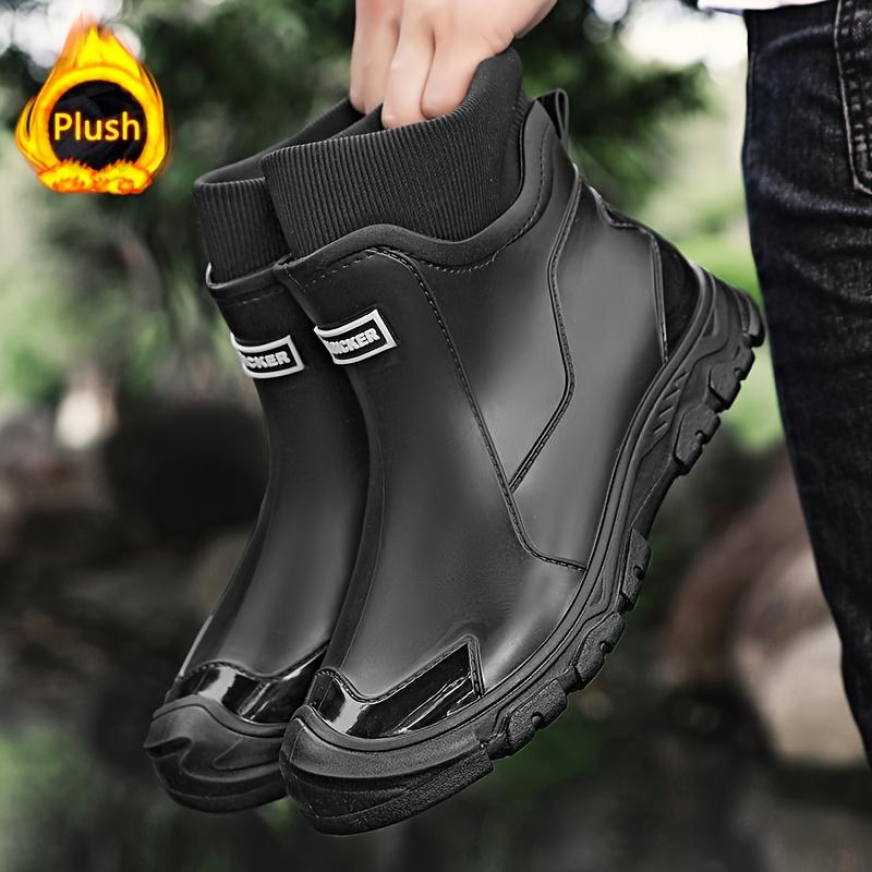 Stivali da Pioggia alla Caviglia Unisex Leggeri in PVC Antiscivolo con Soletta Ammortizzata in EVA Scarpe Casual Traspiranti per… Altro