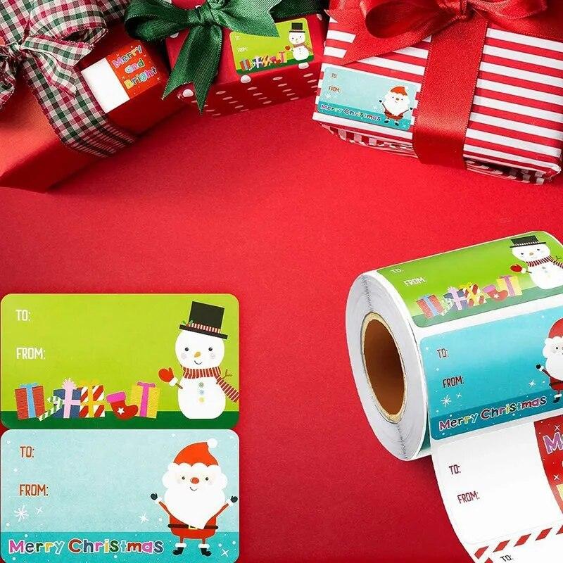 500Pcs Envelope Merry Christmas Decorations For Home 2023 Cristmas Xmas Seal Labels DIY Gifts Christmas Gift Packaging Stickers