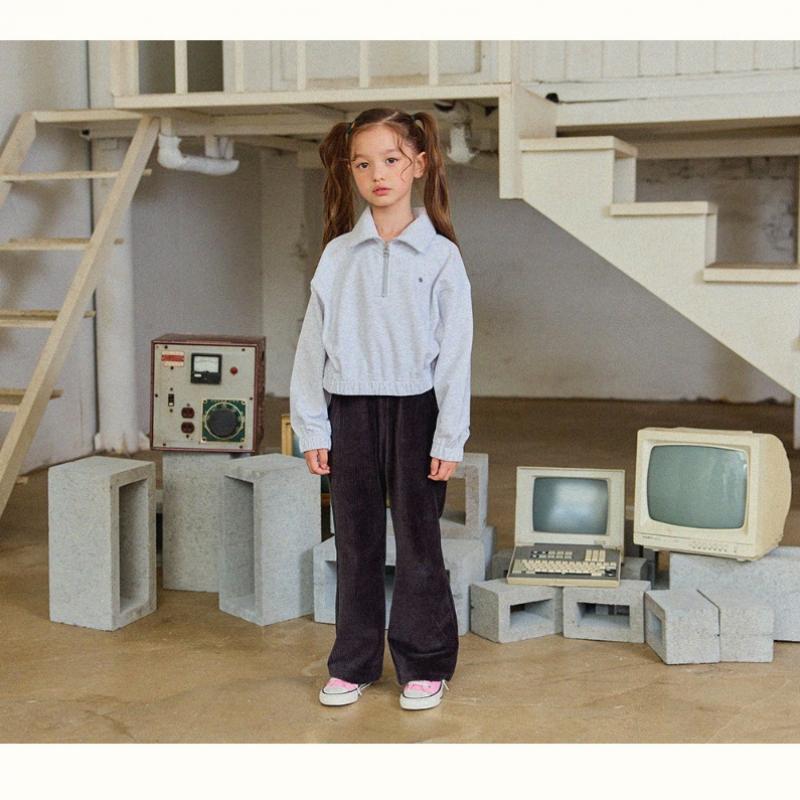  Olivan  Velour Point Label Pants  Charcoal 