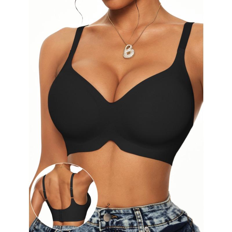 Plus Size Women's Seamless Minimizer Wireless Full Coverage Support Bralette Invisible Push Up Bra for Large Bust