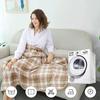 Fleece Wearable Blanket Warm Poncho Throw with Buttons Plush Sleeveless Blanket for Women Cape Wrap for Lightweight Plaid Design