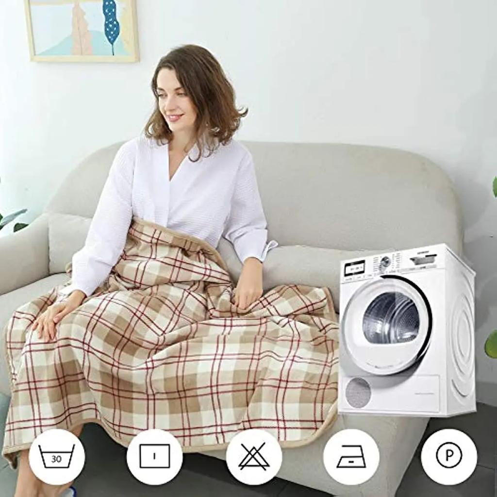 Fleece Wearable Blanket Warm Poncho Throw with Buttons Plush Sleeveless Blanket for Women Cape Wrap for Lightweight Plaid Design