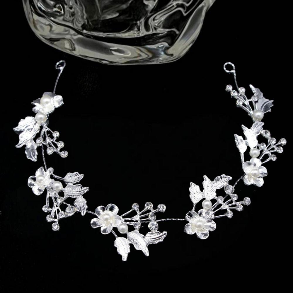 Crystal Crystal Pearl Hair Vine Shiny Wedding Headband Baroque Queen Crown  Wedding Hair Jewelry