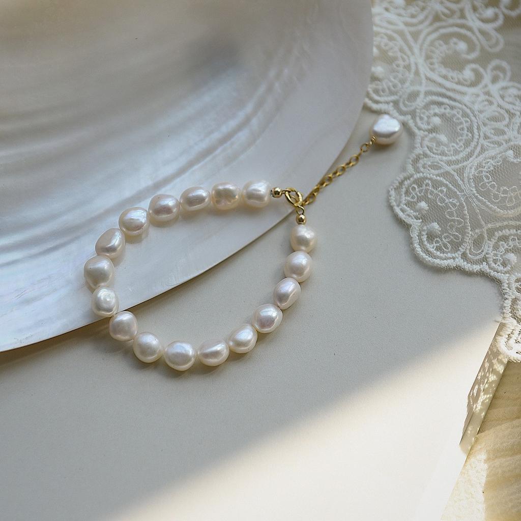 Freshwater Pearl Beaded Bracelet Korean Baroque Adjustable Bracelet Versatile Simple Temperament Fashion Bracelet Bracelet Bracelet