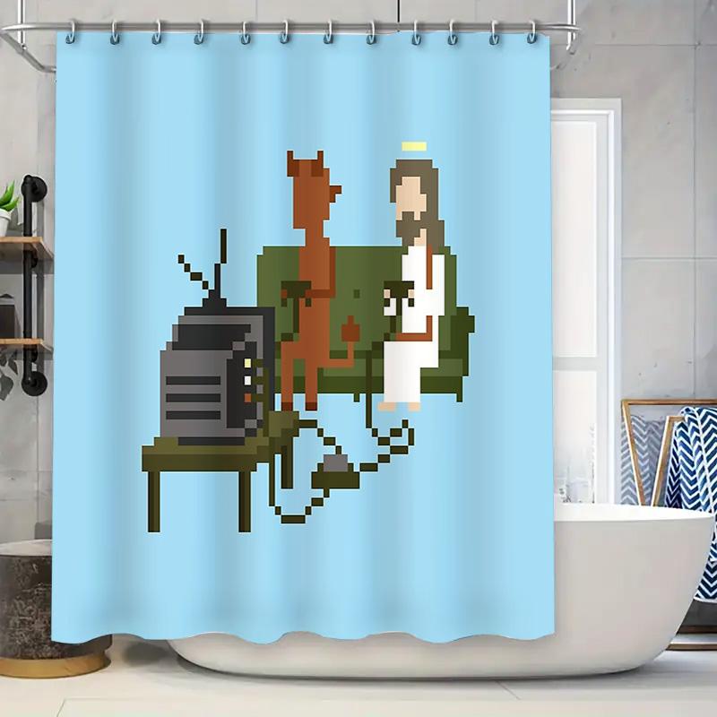 Grateful Dead Shower Curtain Psychedelic Tapestry Hippie Wall Hanging Grateful Dead Gift Music Lover Bathroom Decor Vintage Aest W60H190(CM)-1 Pcs