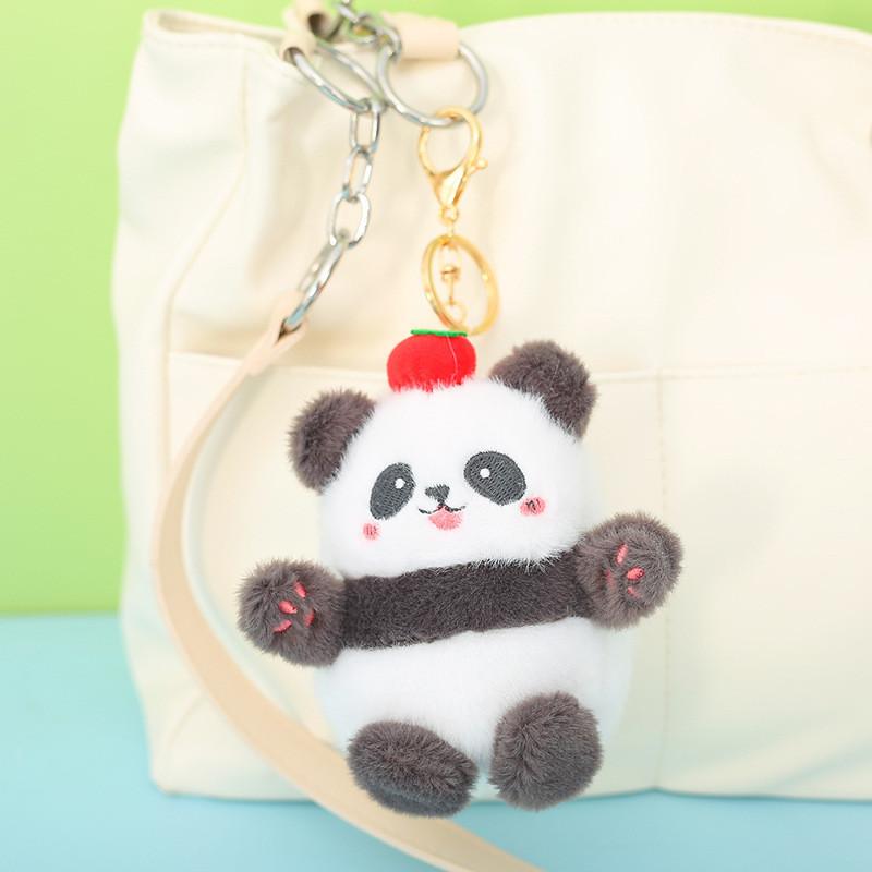 Premium Quality Stuffed Panda Key Holder Plush Animal Accessory For Bags