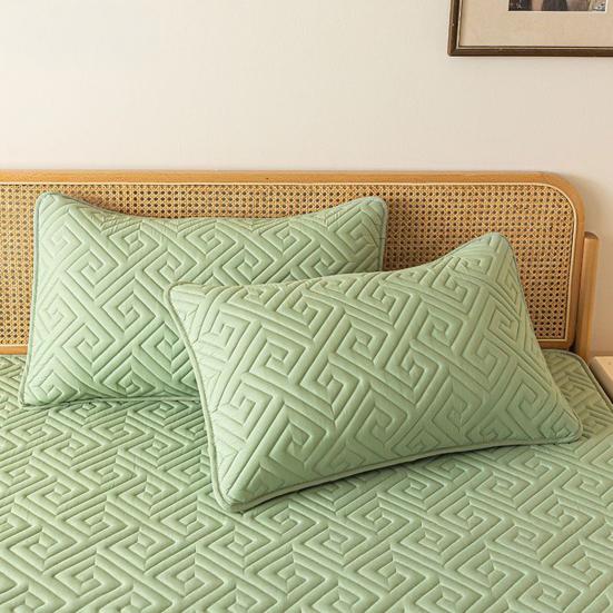 2Pcs Breathable Pillowcase Solid Color Easy To Clean Anti-Head Oil Wear-resistant Pillow Protector Bedroom