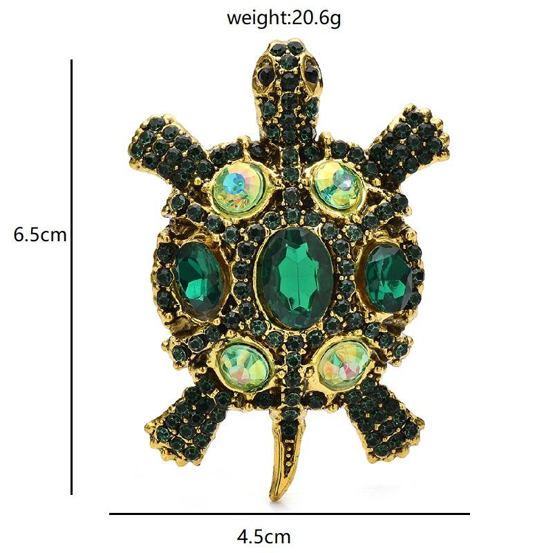Vintage Rhinestone Turtle Badges for Women Men Swimming Sea Animal Party Brooch Pins Gifts