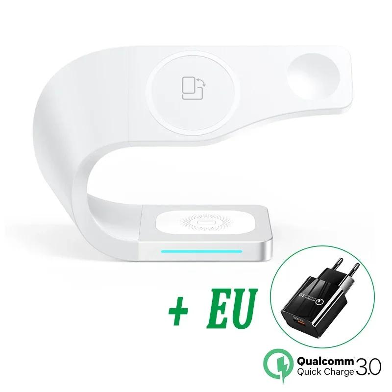 Chargeur sans fil 4 en 1 avec coque en métal pour iPhone 15 14 13 12 Station de charge rapide magnétique Support Dock pour Apple Airpods Watch