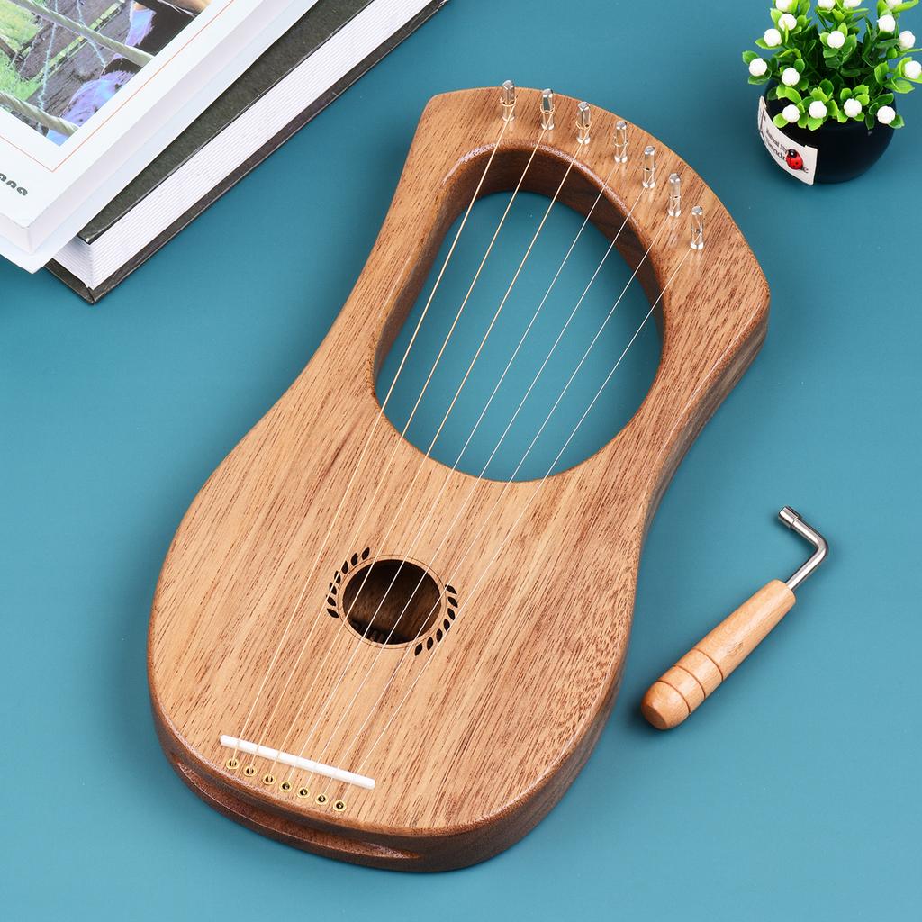 7-String Lyre Harp Ancient Lyres Terminalia Wood String Instrument with Carry BagCelsius Extra String SetCelsius Tuning WrenchCelsius Cleaning C
