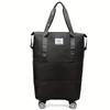 [Foldable Travel Bag] 3-Layer Extra-Large Foldable Travel Bag with Wheels | Nylon Luggage for Daily Commute & Moving